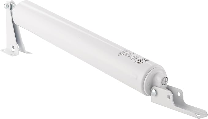 Blakes of Belgravia Heavy-Duty Pneumatic Storm Door Closer, Adjustable Quiet-Closing Mechanism with Hold-Open Feature, Durable White Finish