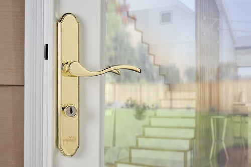 Blakes of Belgravia Polished Brass Mortise Lever Lock Set, Keyed Door Handle and Latch Set for Secure and Stylish Door Access